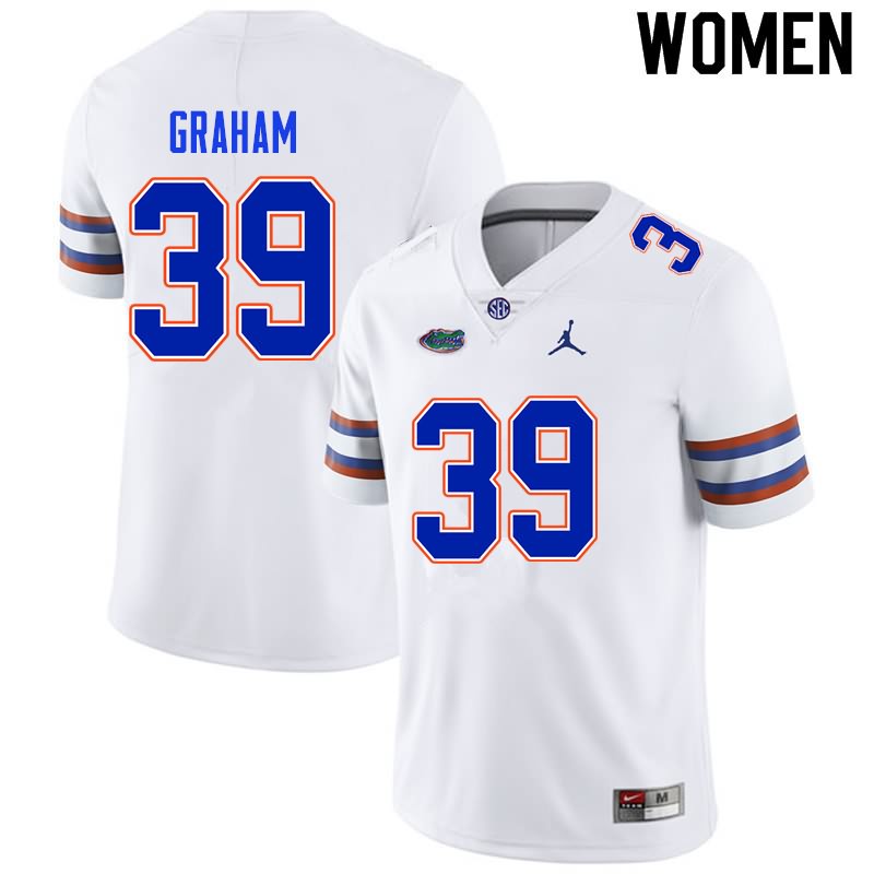 NCAA Florida Gators Fenley Graham Women's #39 Nike White Stitched Authentic College Football Jersey FMC7764XY